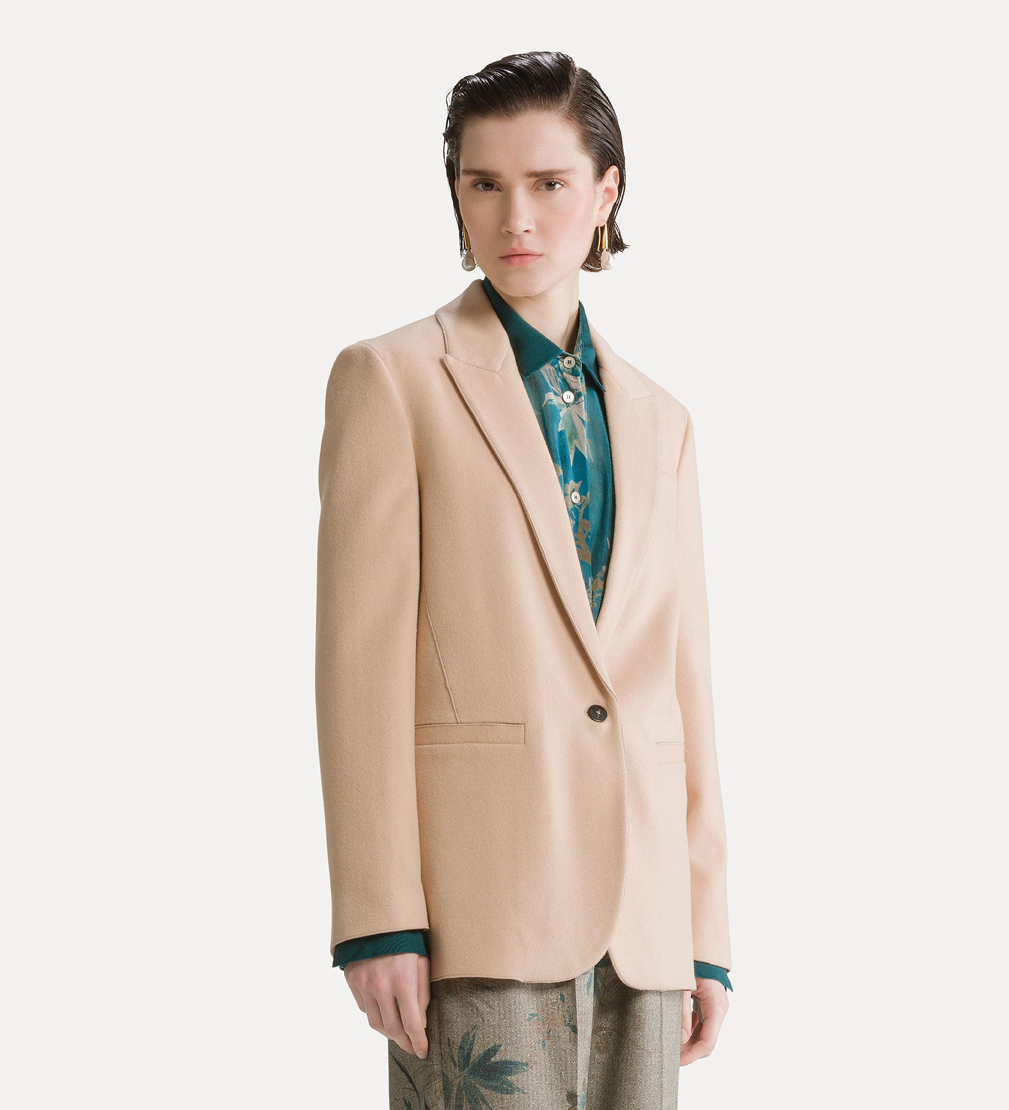 Forte giacche blazer monopetto in tessuto leggero loto
