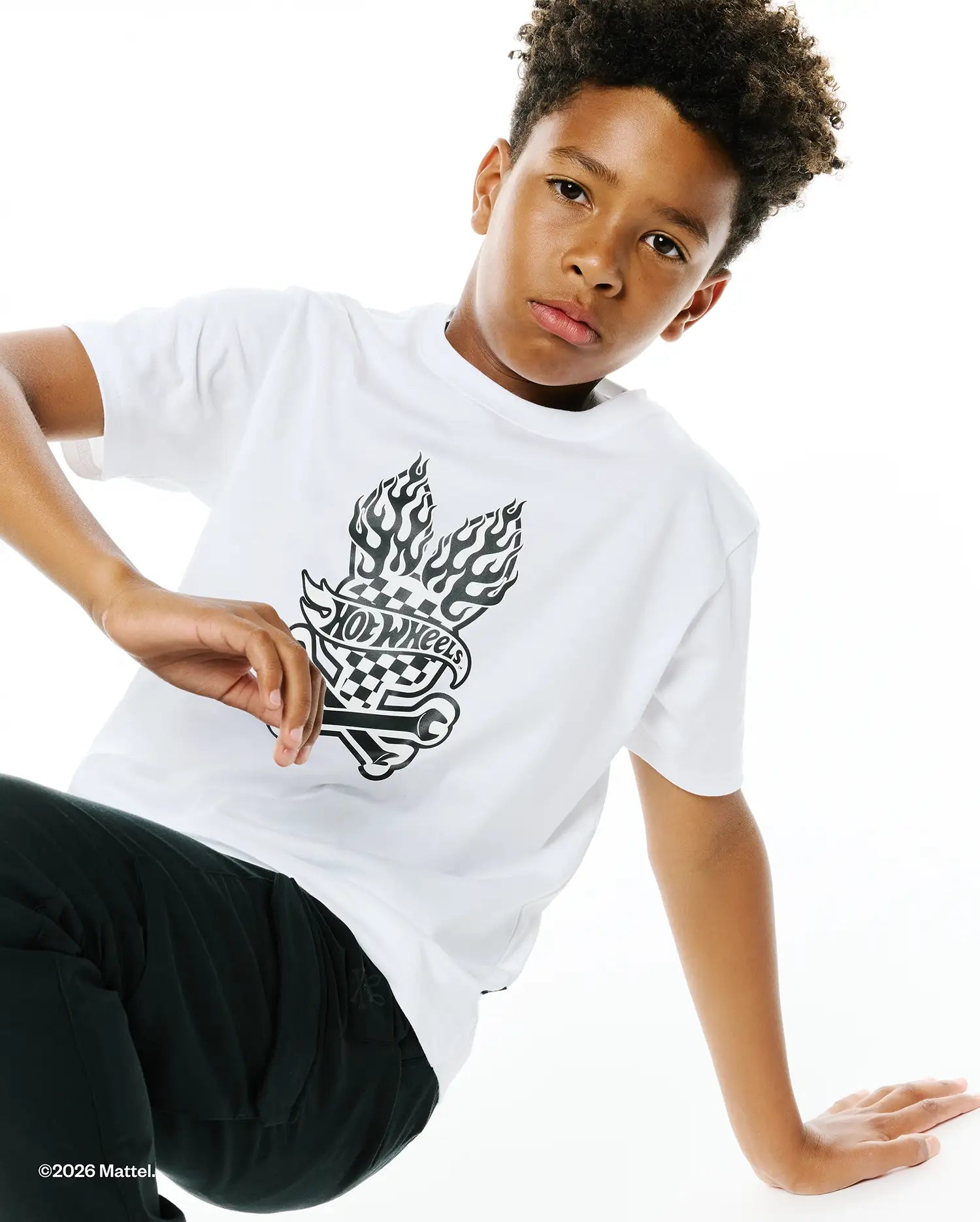 Psycho Bunny Kids Tees Hot Wheels Graphic T-shirt bianca cotone Pima