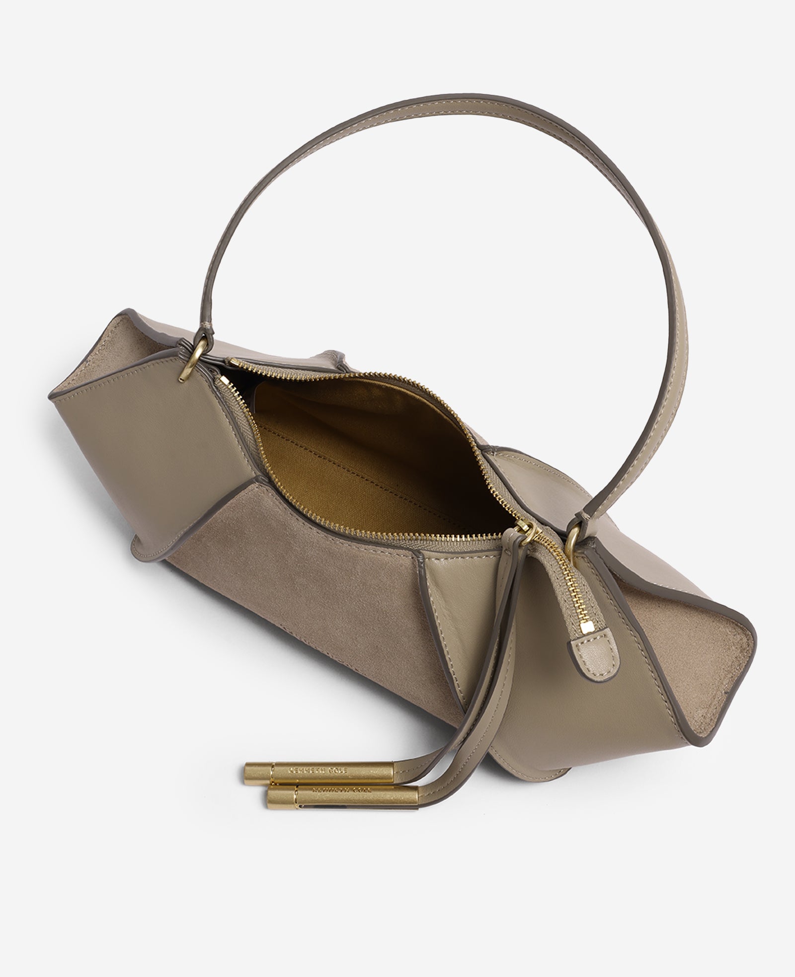 Kenneth Cole Reaction Bags Crosby Suede borsa a spalla taupe