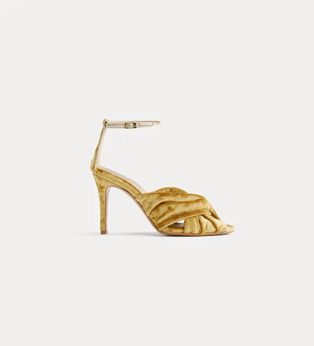 Forte scarpe Velvet Criss-Cross Sandals sandali heliodore con tacco alto