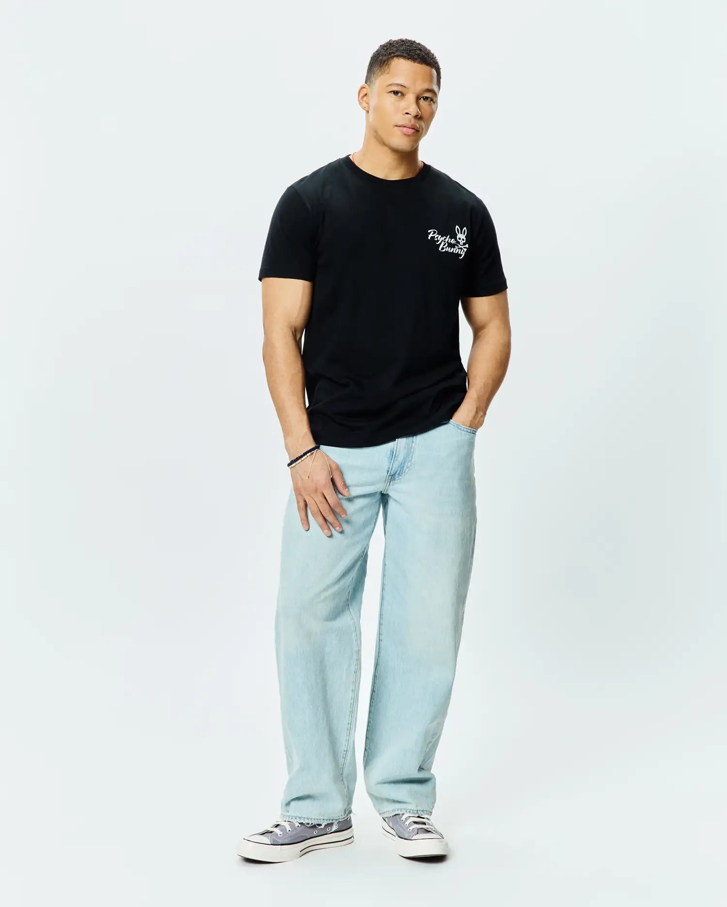 Psycho Bunny Men's Tees Colin Back Graphic Tee t-shirt nera