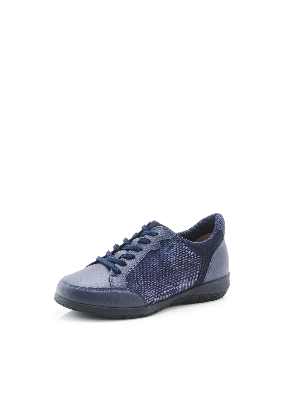 Damart Calzature derby con lacci elasticati Amortyl donna blu marino animale 36