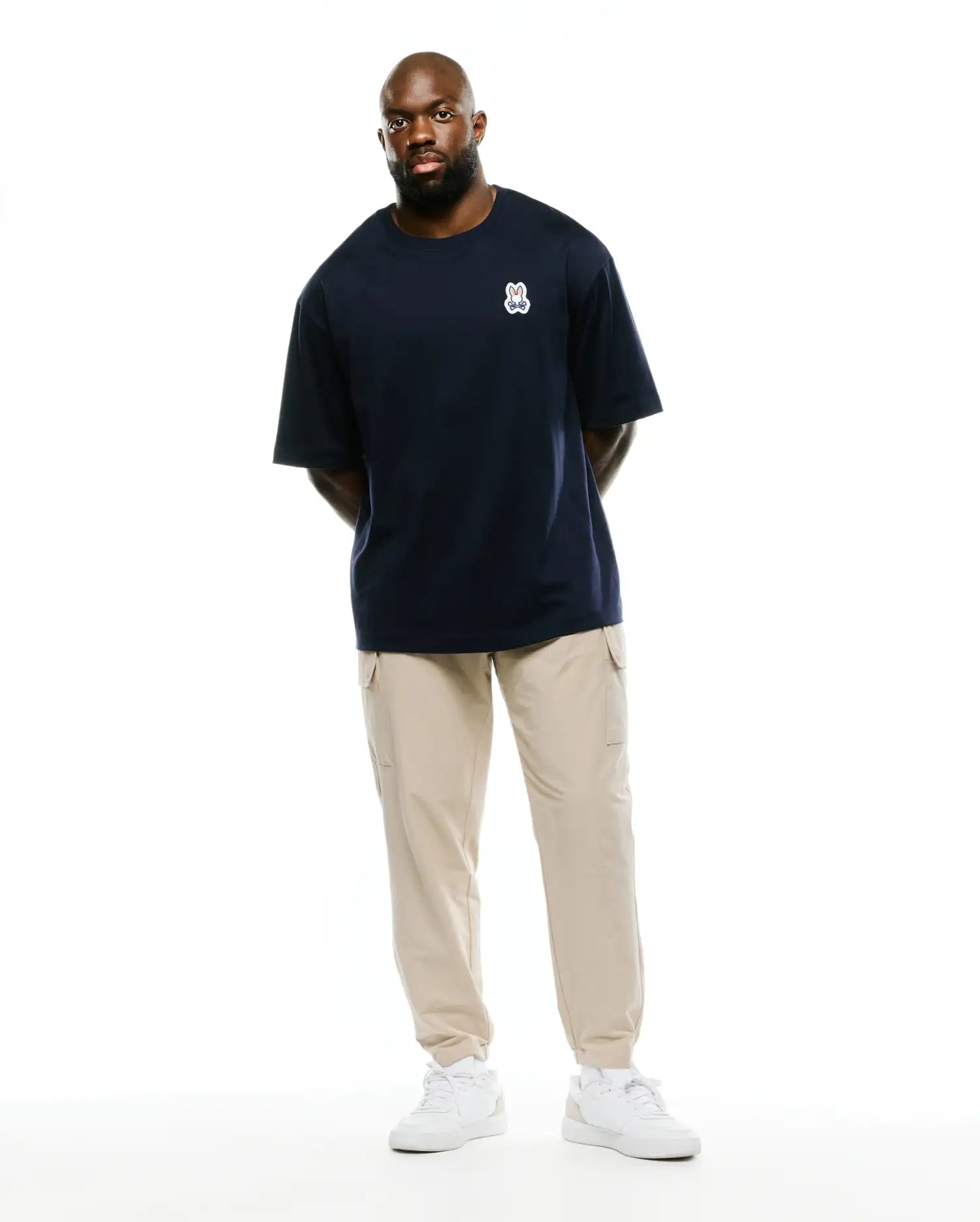 Psycho Bunny Big & Tall Jaydon Relaxed Fit Tee maglietta blu 423, cotone pesante