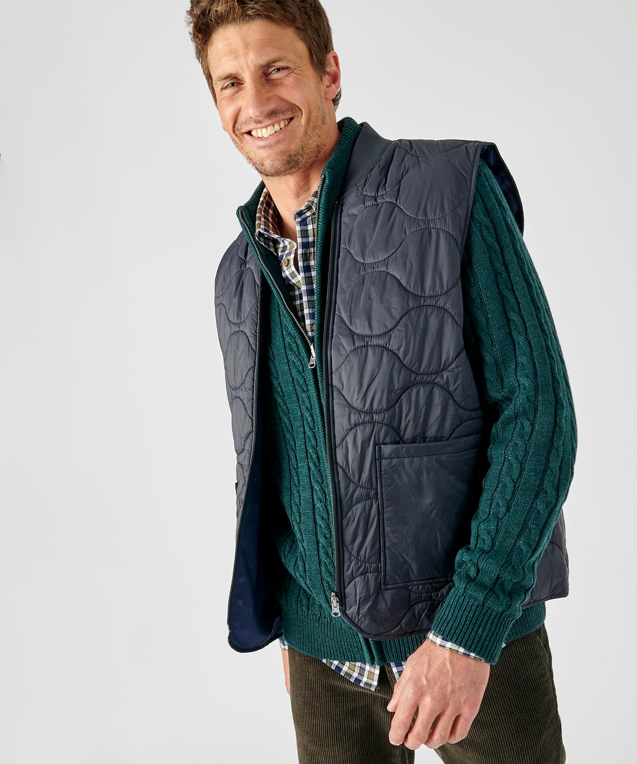 Damart Thermolactyl parka idrorepellente 3 in 1 con gilet verde kaki XS