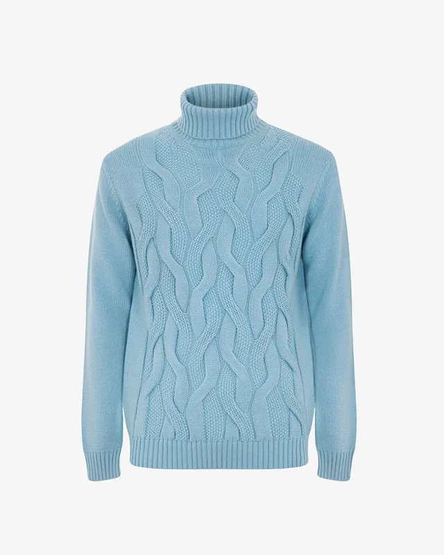 Markup Uomo Maglieria Dolcevita lana trecce dolcevita
