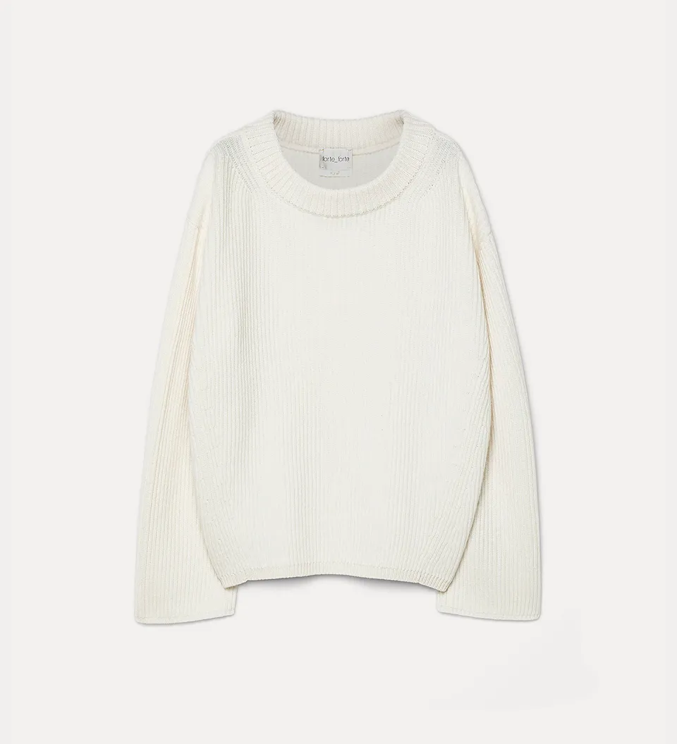 Forte maglieria Wool and Ribbed Knit Jumper Pure pure maglione in lana e cashmere
