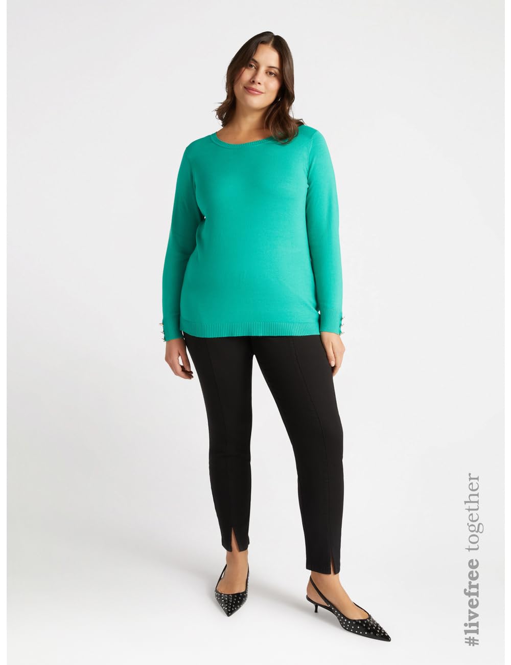 Fiorella Rubino Jeans Jeggings con Spacchi al Fondo 48 Plus