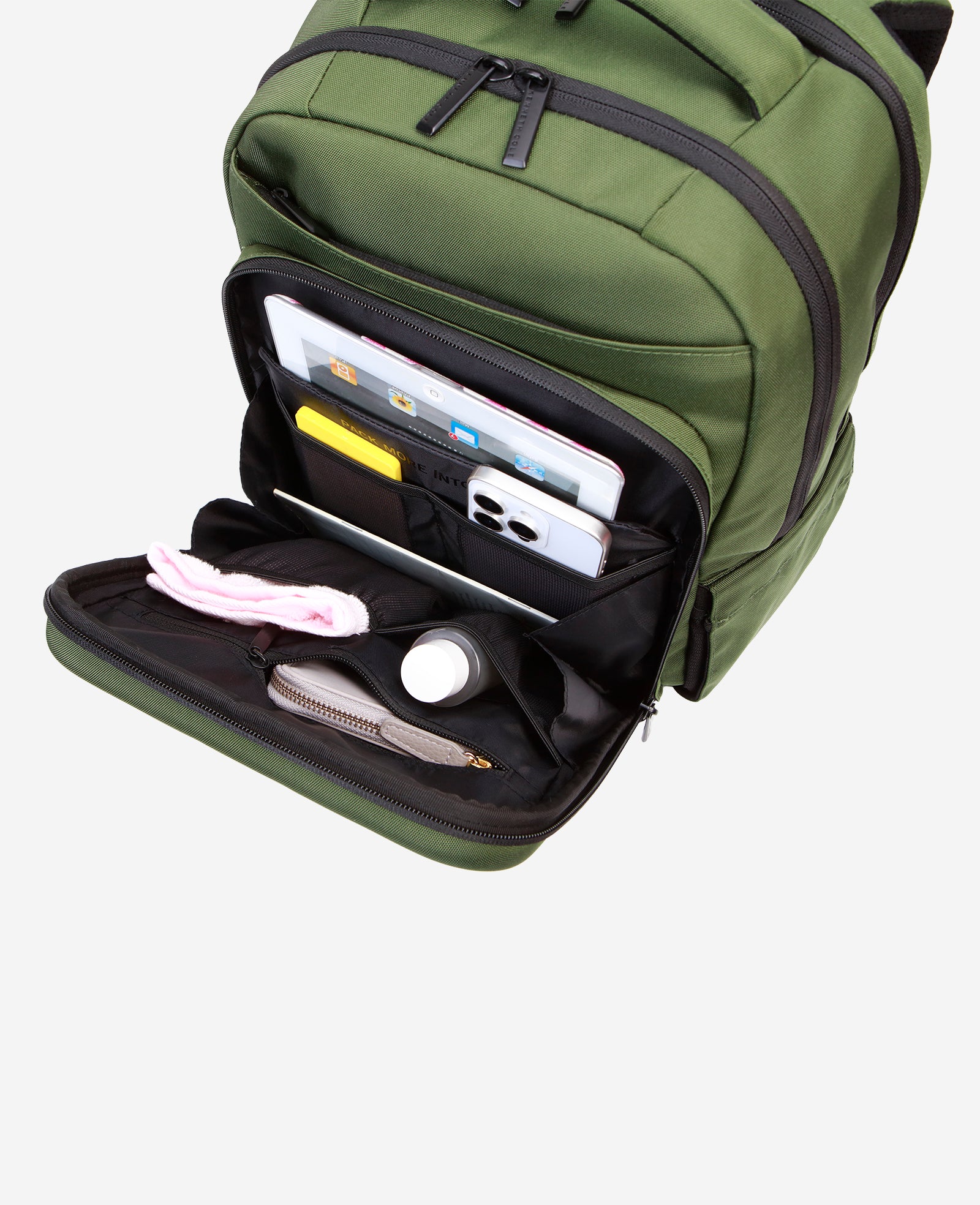 Kenneth Cole Reaction Luggage Venturer zaino oliva – tasca imbottita per laptop