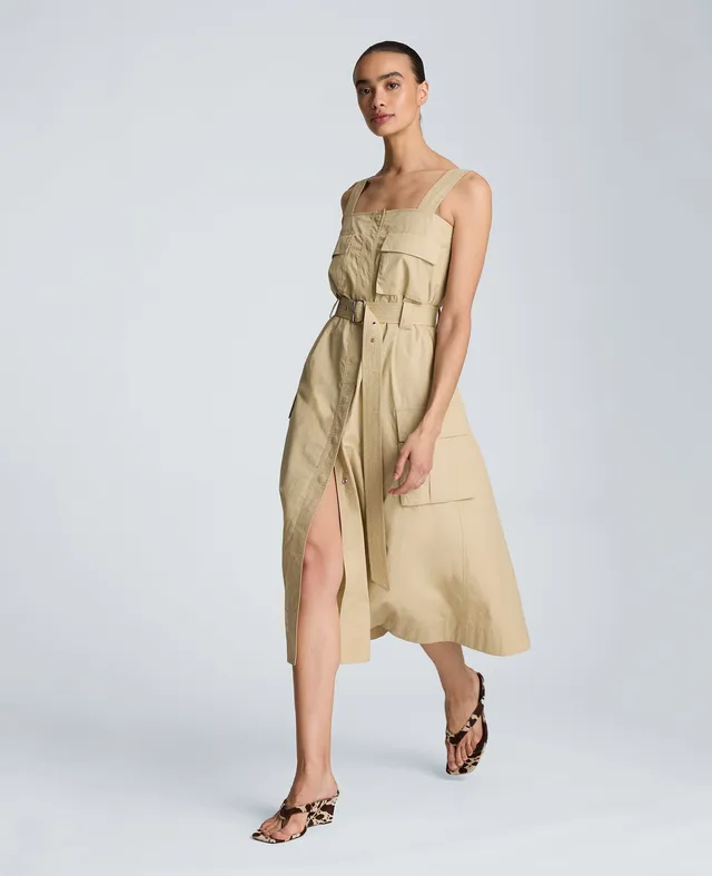 Kenneth Cole Reaction Clothing Cargo Midi Dress safari tan in cotone