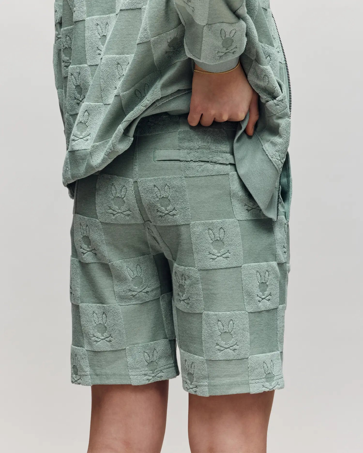 Psycho Bunny Kids Bottoms Kids Kelvin Towel Terry Sweatshort 3 1/2"- 7 1/4" KB0900002 shorts 335 Iceberg Green in spugna