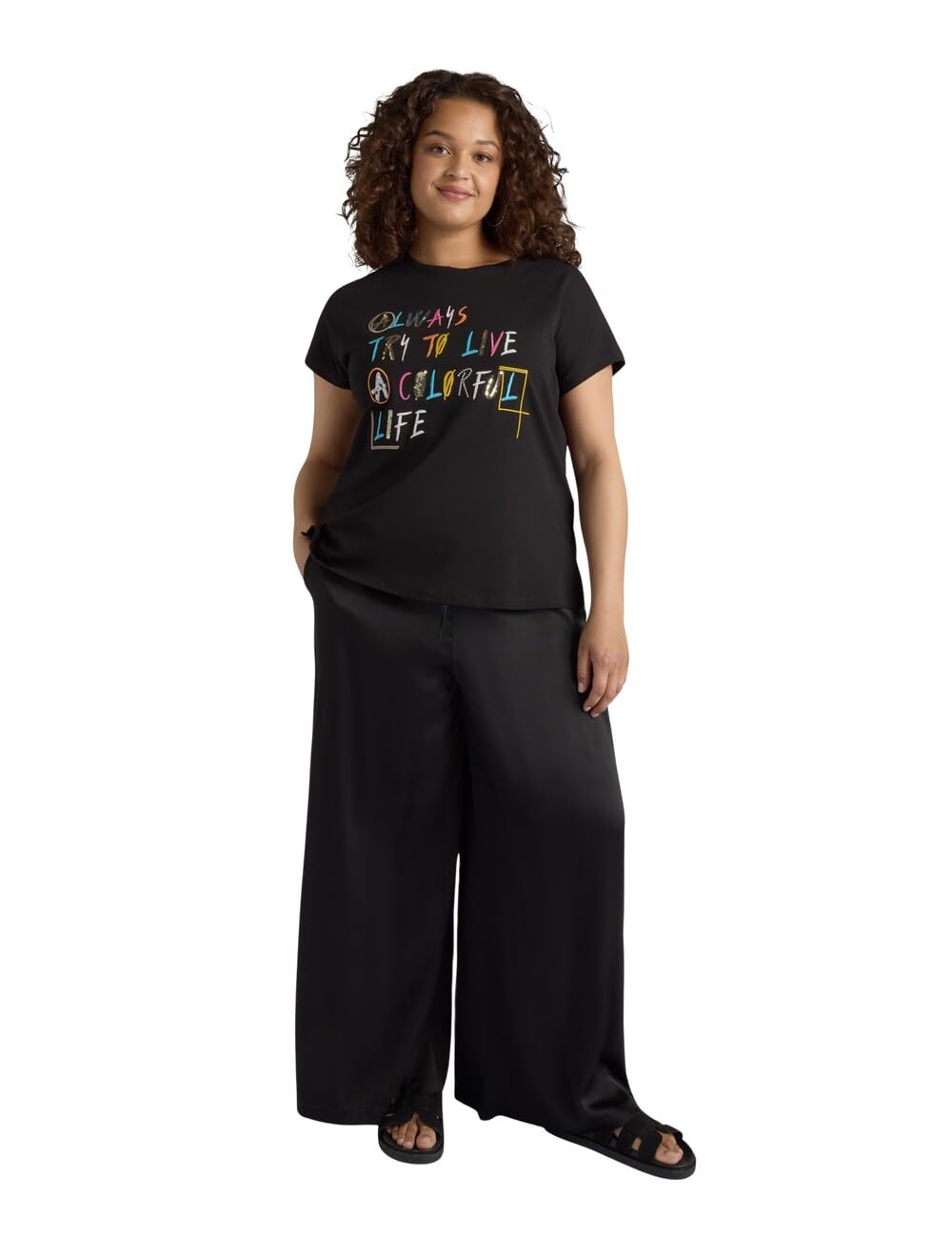 Fiorella Rubino Pantaloni Palazzo in Raso marroni S Plus