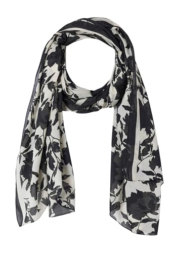 Damart Accessori Sciarpa con stampa vegetale a contrasto donna nera 180 x 100 cm