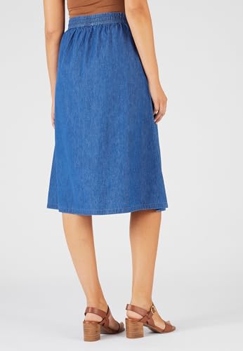 Damart Prêt-à-porter gonna chambray Blu Denim Medio 54