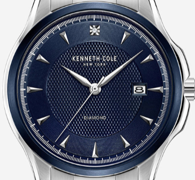 Kenneth Cole Reaction Watches Genuine Diamond Strap Watch orologio TT SILVER/BLUE