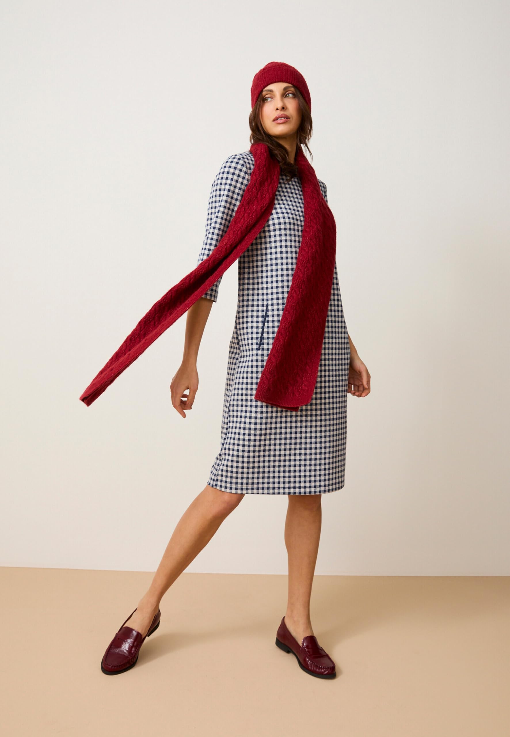 Damart Prêt-à-porter vestito donna 56 pied-de-poule jacquard