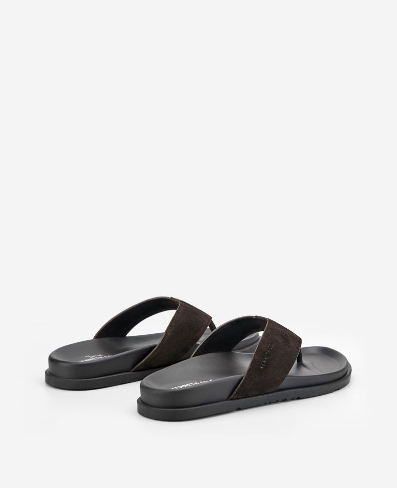 Kenneth Cole Reaction Worly Leather Sandal sandali infradito camoscio moka