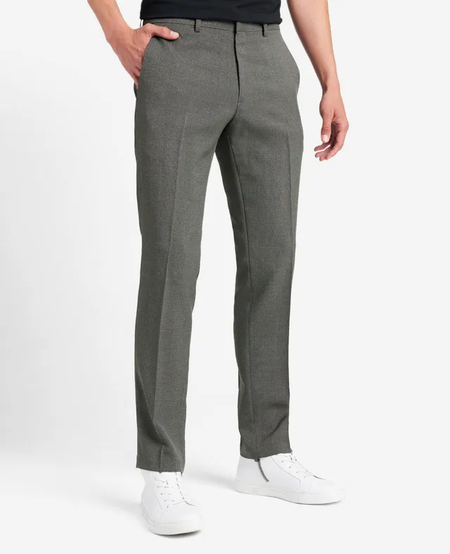 Kenneth Cole Reaction Slim-Fit Tic Weave Dress Pant pantaloni grigi