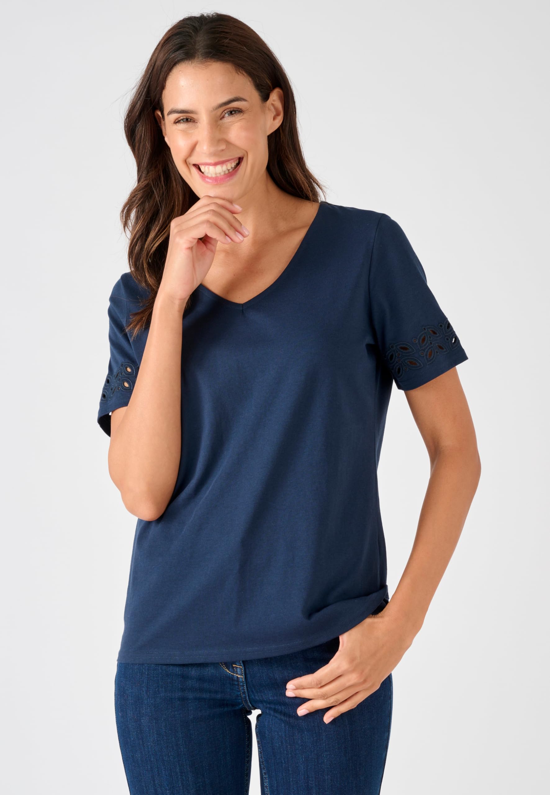 Damart Prêt-à-porter T-Shirt Dettagli Fantasia Puro Cotone T-shirt