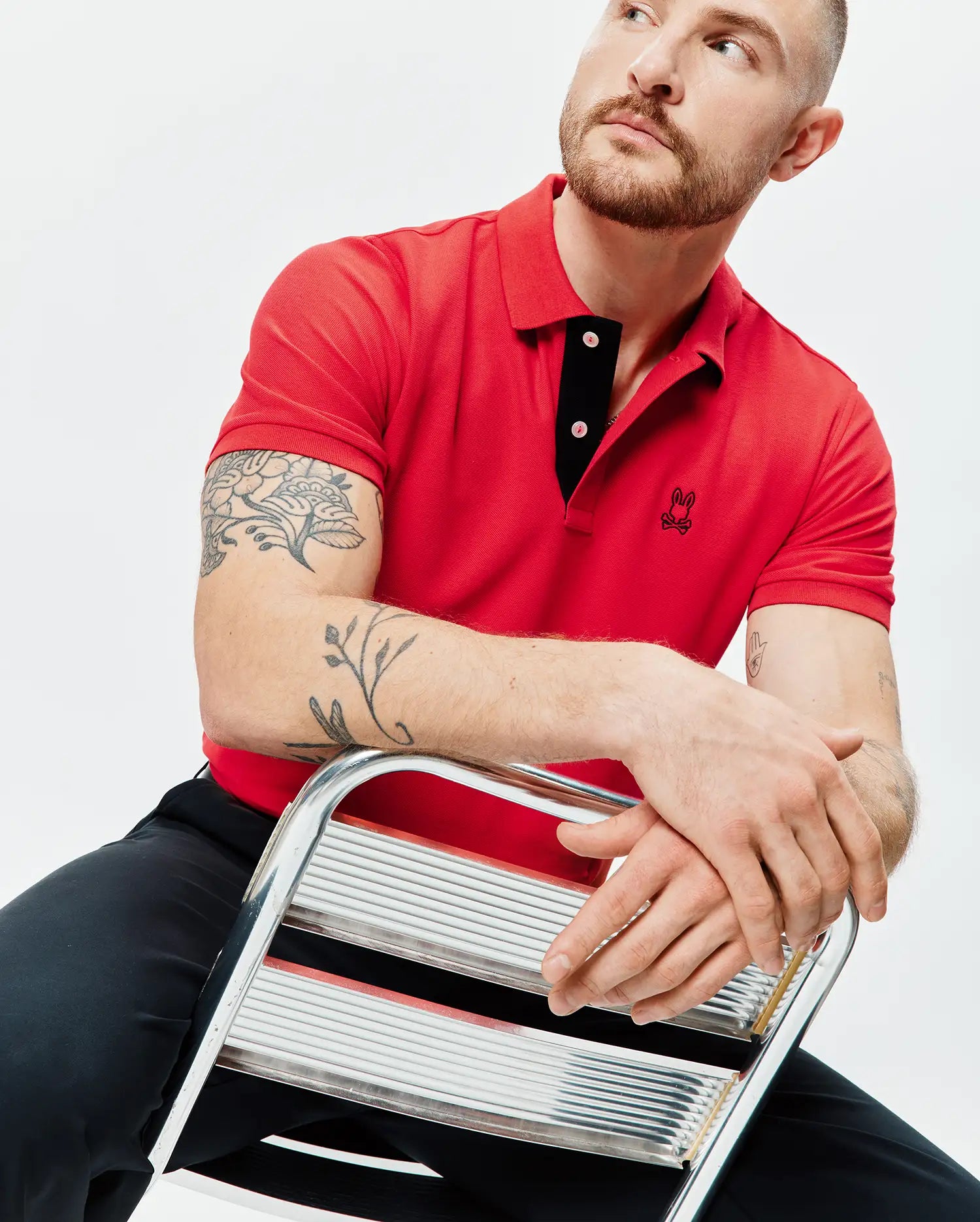 Psycho Bunny Men's Polos Blythe Pique Polo polo rosso Bittersweet cotone Pima