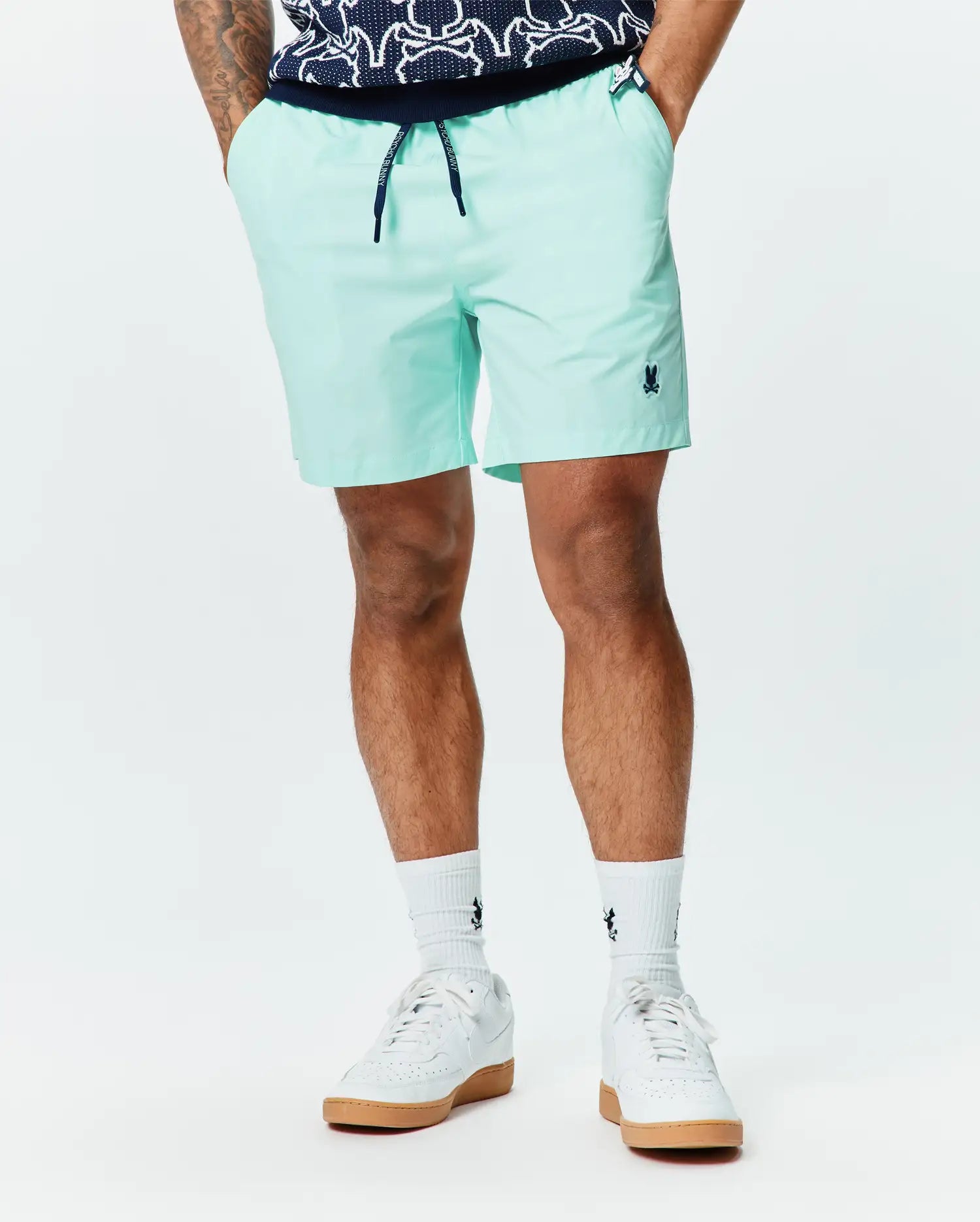 Psycho Bunny Men's Swimwear Samos costume da bagno verde 6" idroreattivo