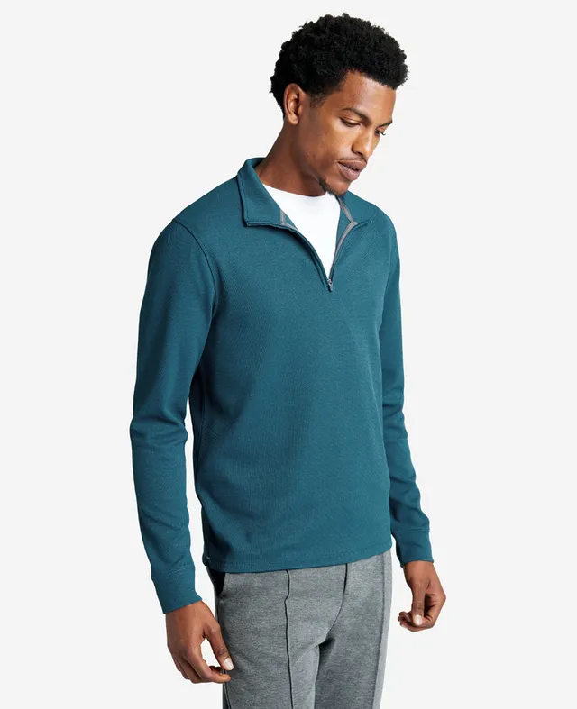 Kenneth Cole Reaction Kenneth Cole Sport Quarter-Zip Knit Pullover maglia blu mezza zip traspirante
