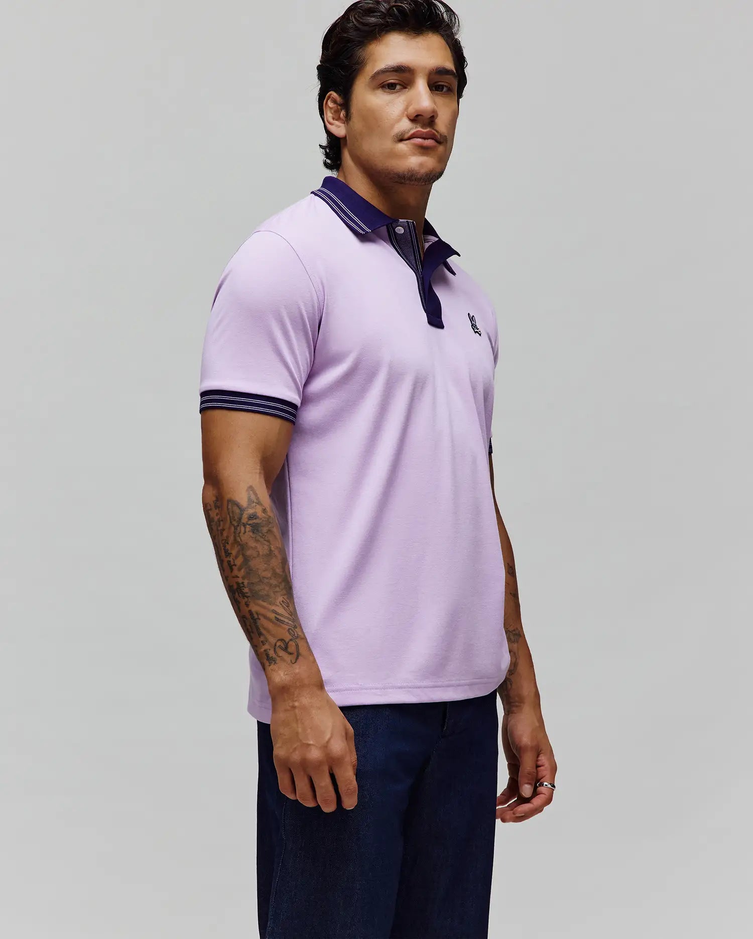 Psycho Bunny Men's Polos Kenyon Performance Pique Polo polo 507 Lavendula
