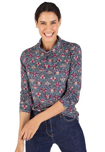 Damart Prêt-à-porter Maglietta a maglia calda scollo rotondo blu marino vegetale 54-56