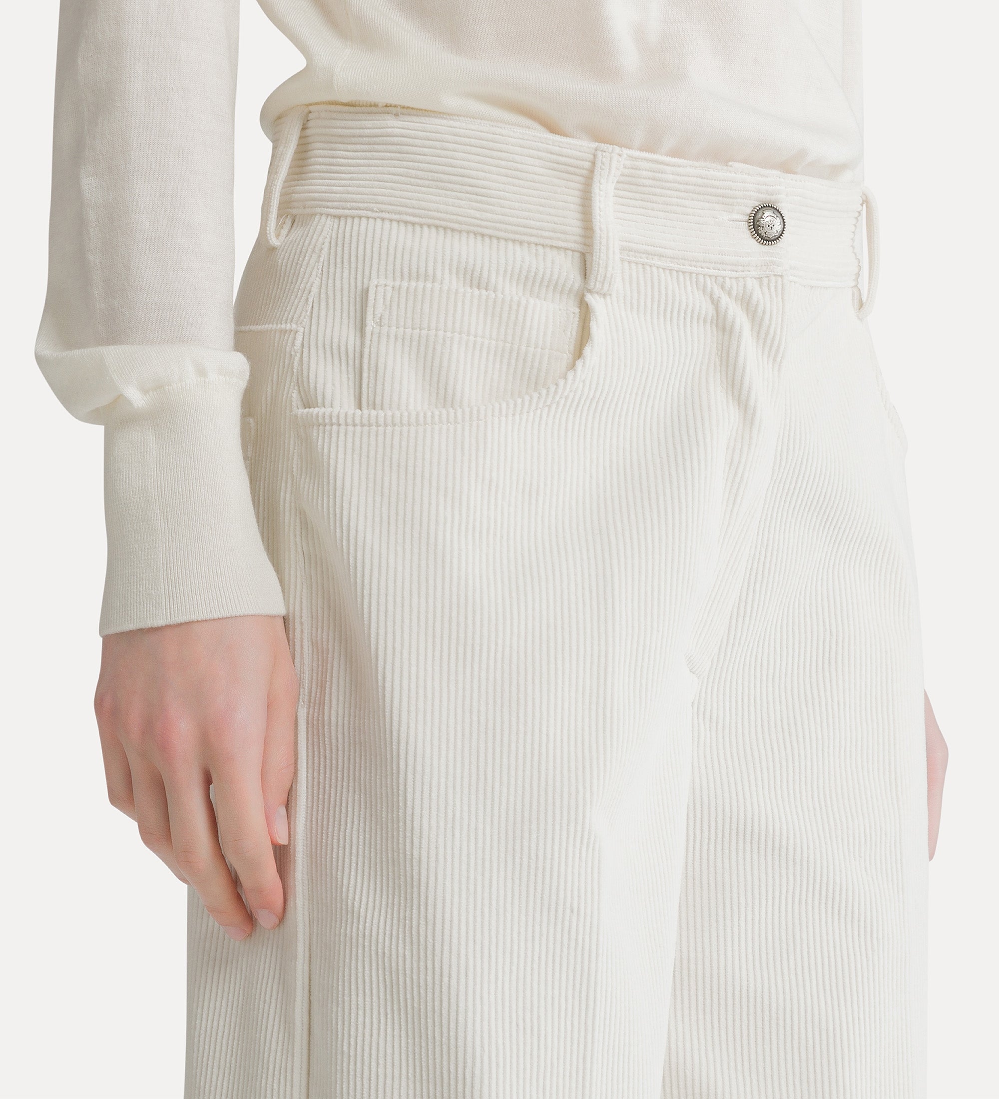 Forte pantaloni corduroy five-pocket trousers pantaloni bianco in cotone