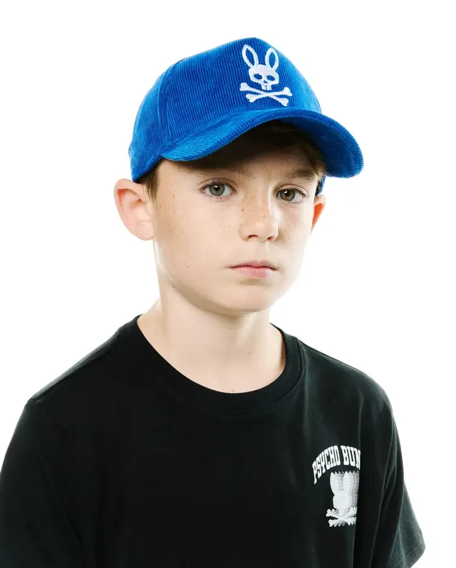 Psycho Bunny Kids Accessories KIDS FINNLEY CORDUROY TRUCKER CAP KO1500088 cappellino blu