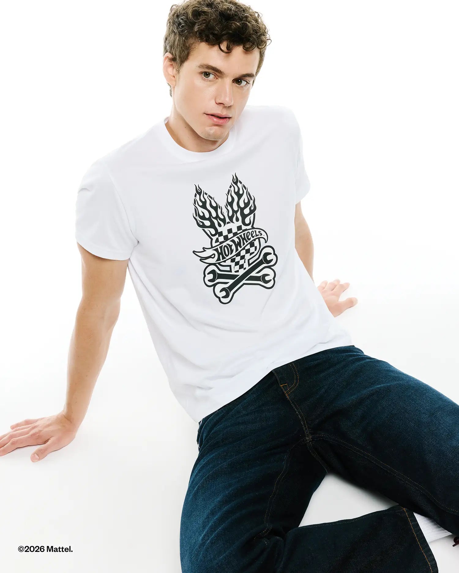 Psycho Bunny Men's Tees Hot Wheels Graphic Tee t-shirt uomo bianca cotone Pima