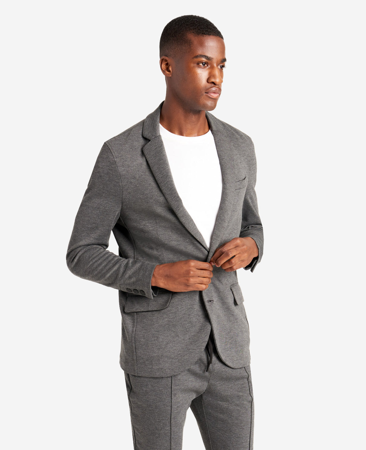 Kenneth Cole Reaction Knit Tailored giacca nera melange elasticizzata