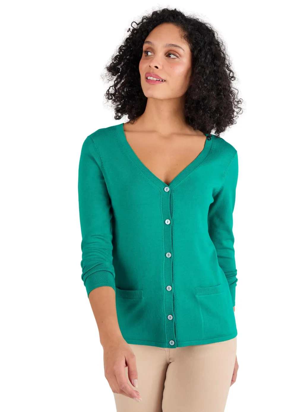 Damart Prêt-à-porter Gilet da donna verde XS in maglia morbida