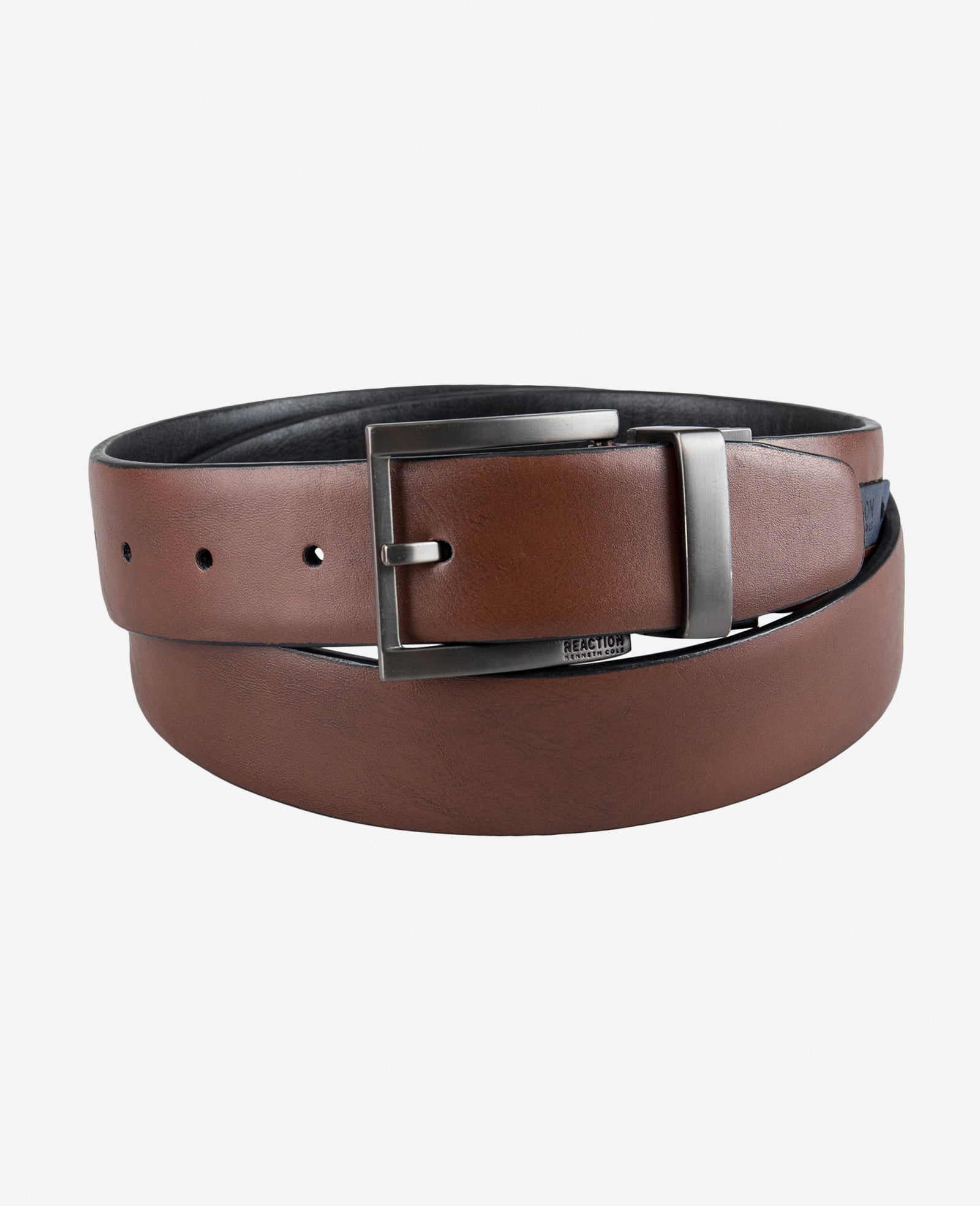 Kenneth Cole Reaction Belts, Wallets & Small Accessories Stretch Reversible Logo Inset Tab Belt cintura BROWN/BLACK