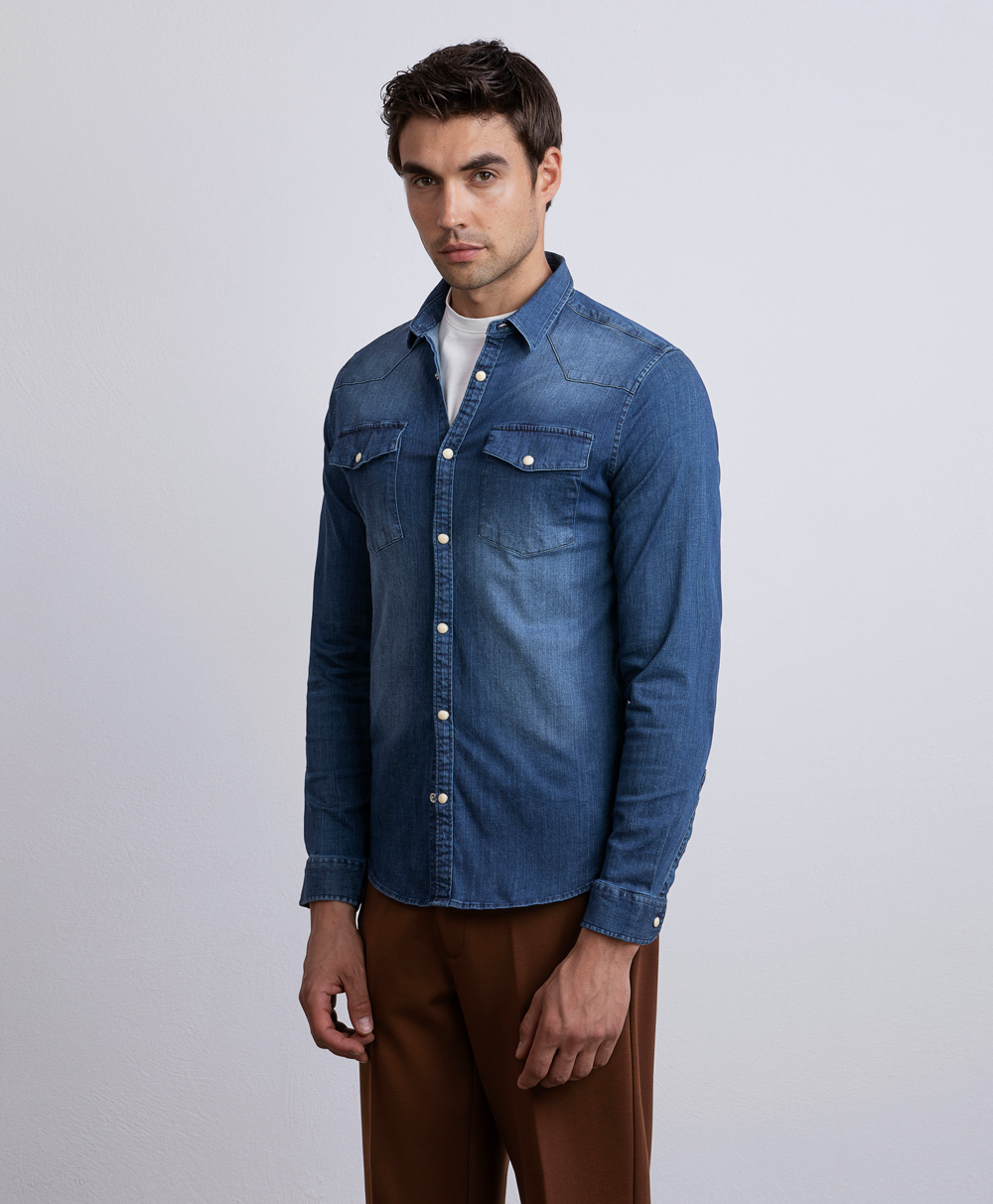 Markup Uomo Camicie Camicia in jeans