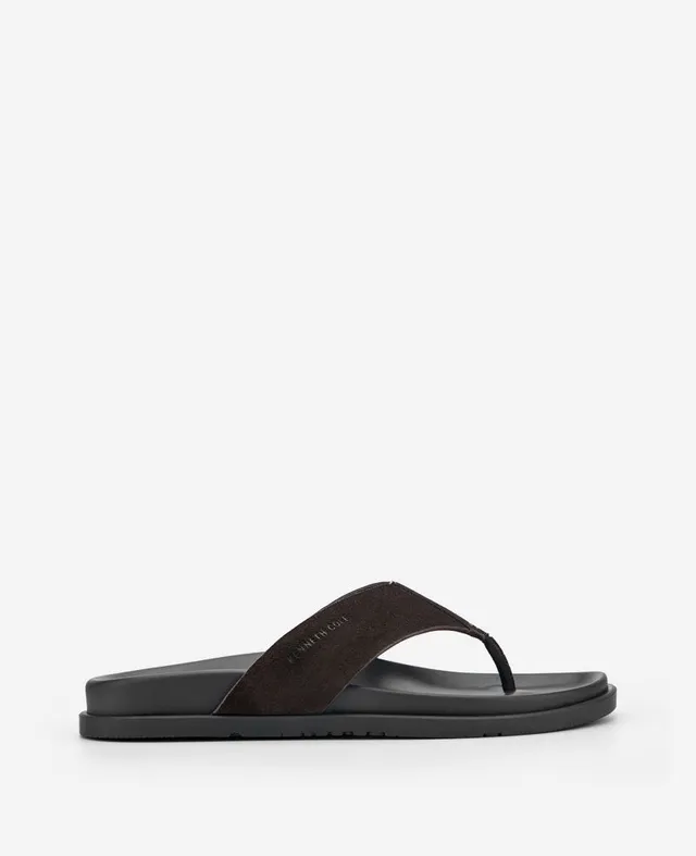 Kenneth Cole Reaction Worly Leather Sandal sandali infradito camoscio moka