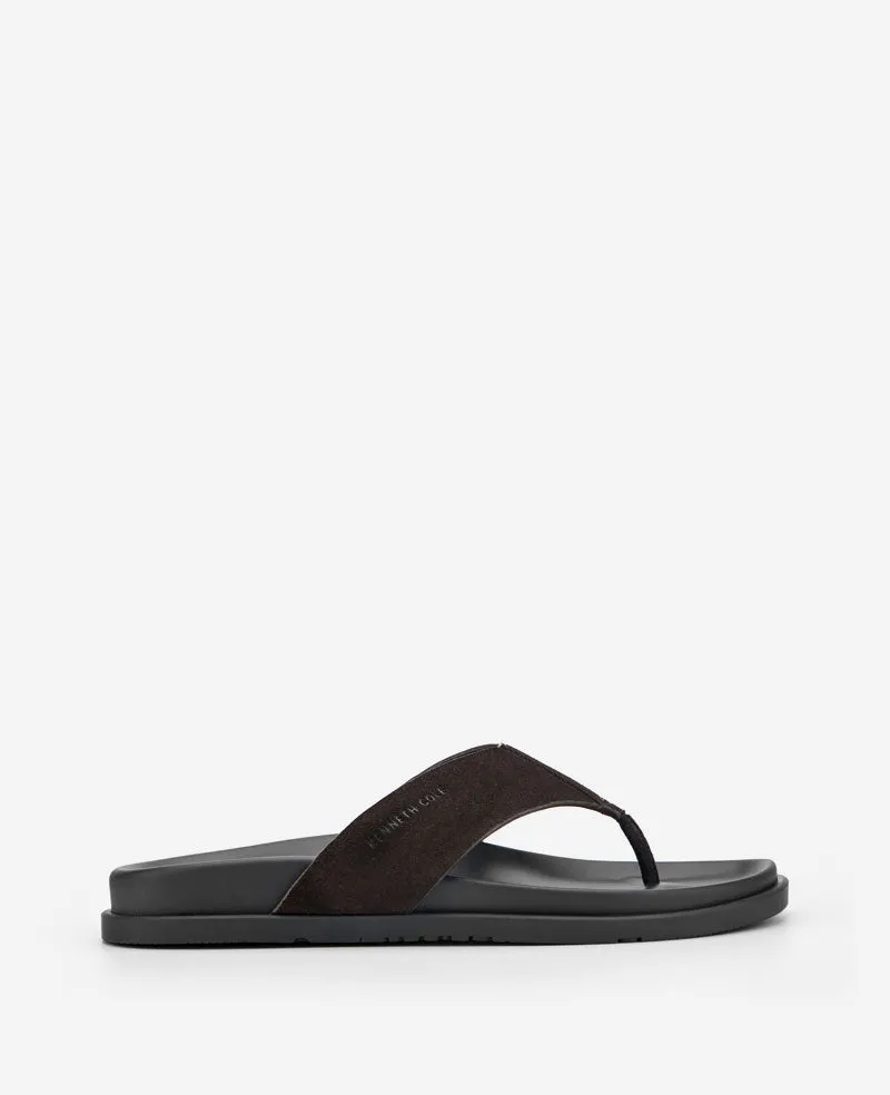 Kenneth Cole Reaction Worly Leather Sandal sandali infradito camoscio moka
