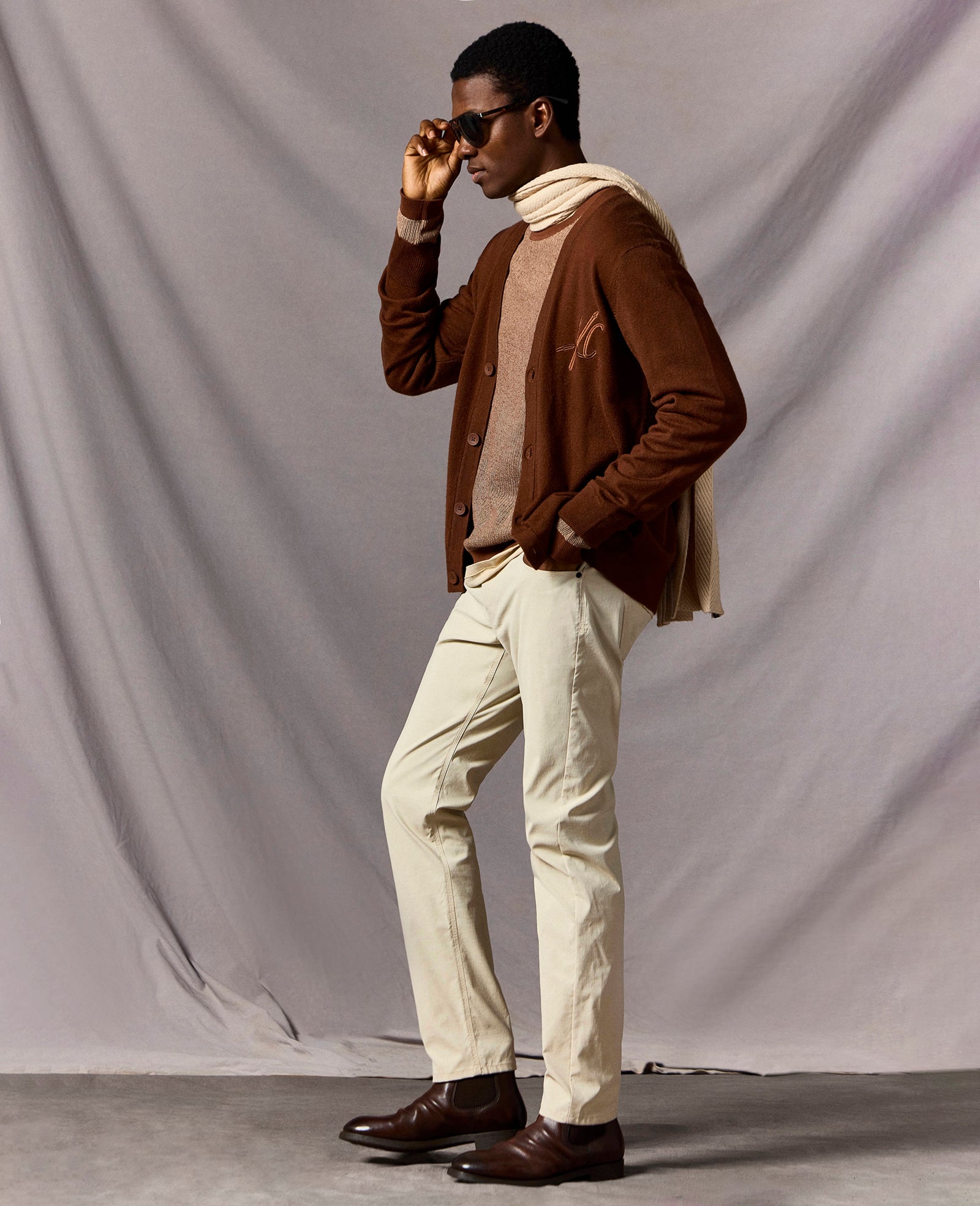 Kenneth Cole Reaction Clothing Logo Cardigan cardigan Brick