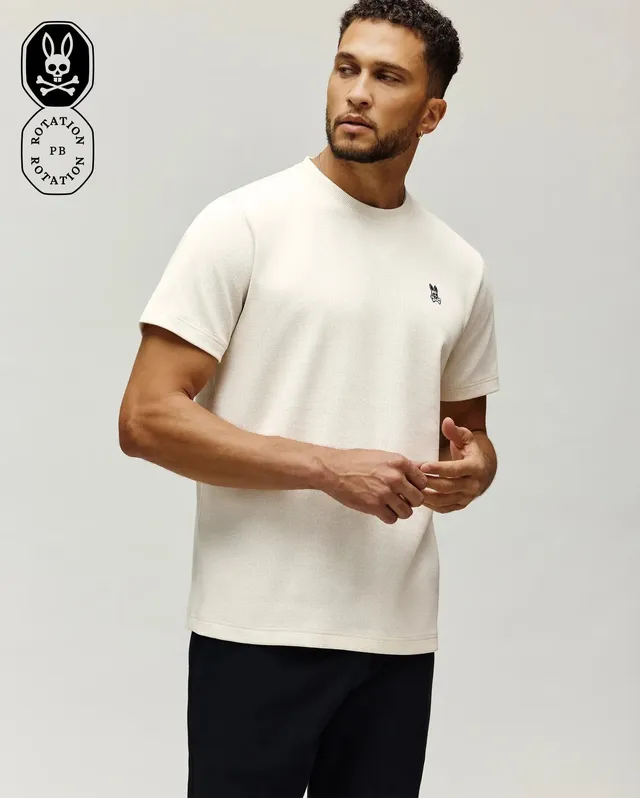 Psycho Bunny Men's Tees Maxton Waffle Tee MT0200325 T-shirt bianca