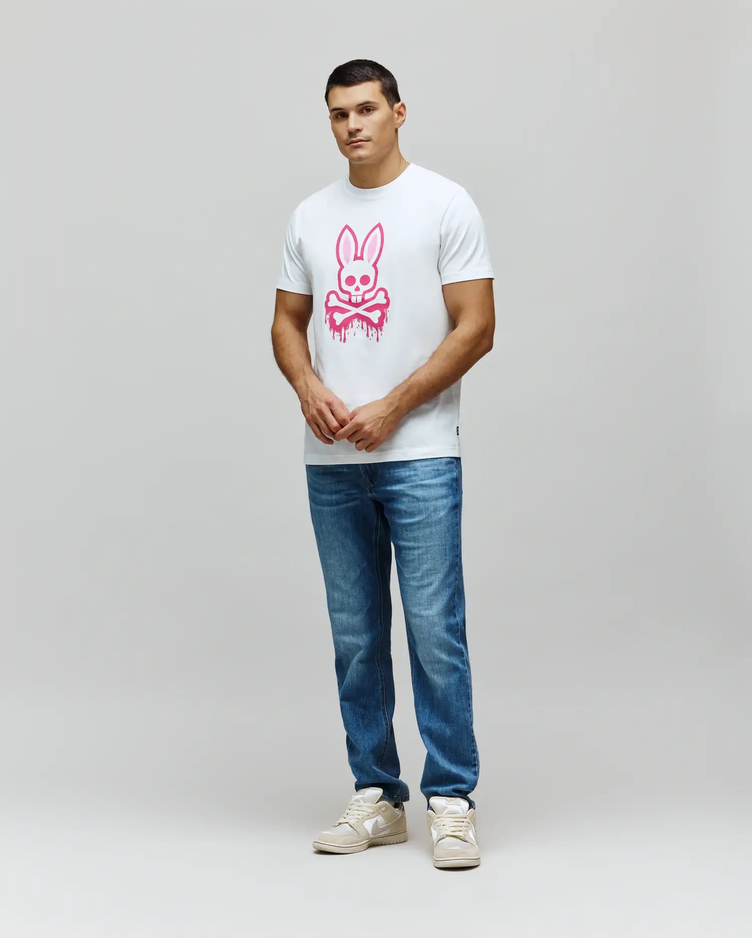 Psycho Bunny Men's Tees Carl Graphic Tee T-shirt bianca uomo