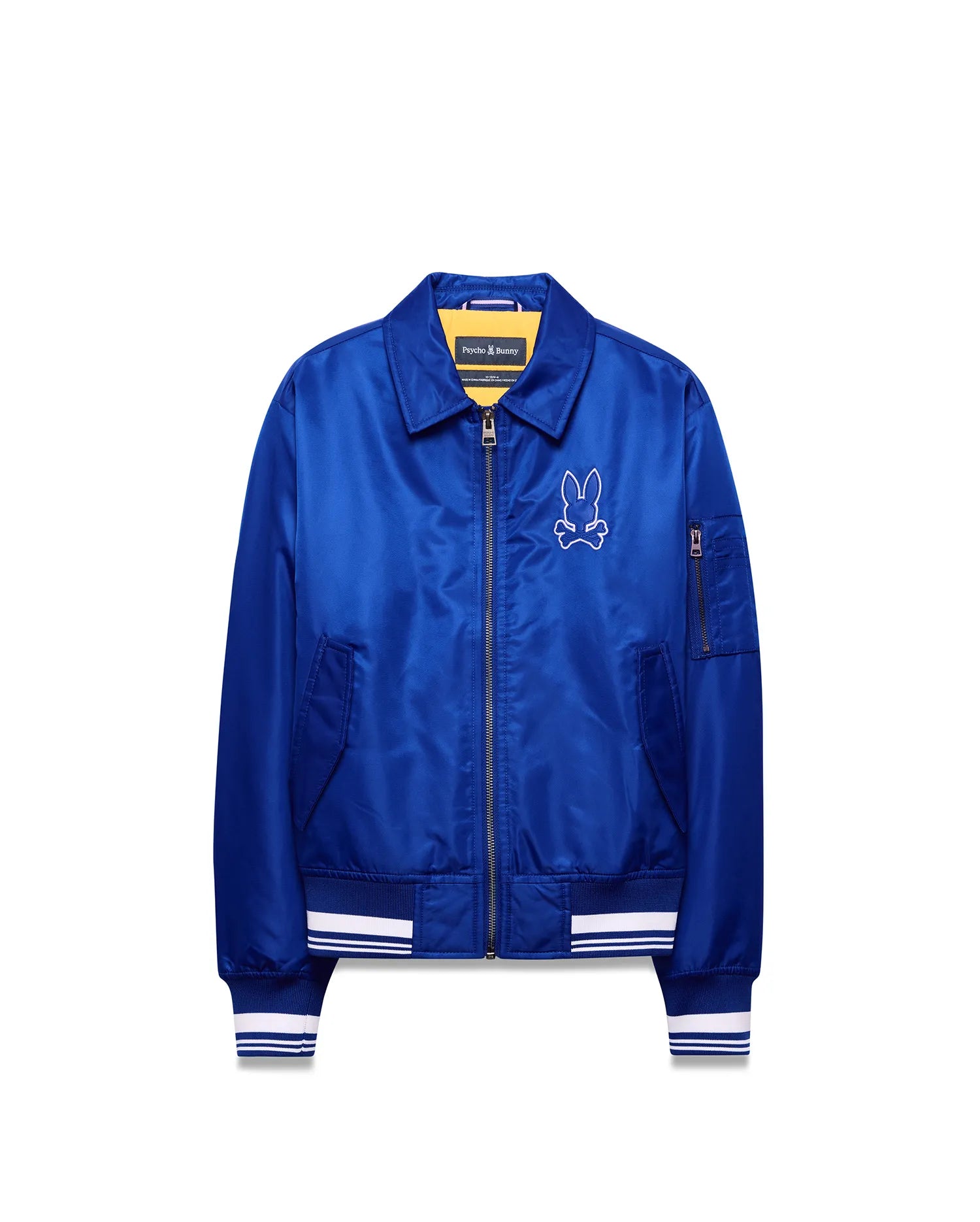 Psycho Bunny Kids Outerwear Nathaniel Satin Coach Jacket giacca blu satinata