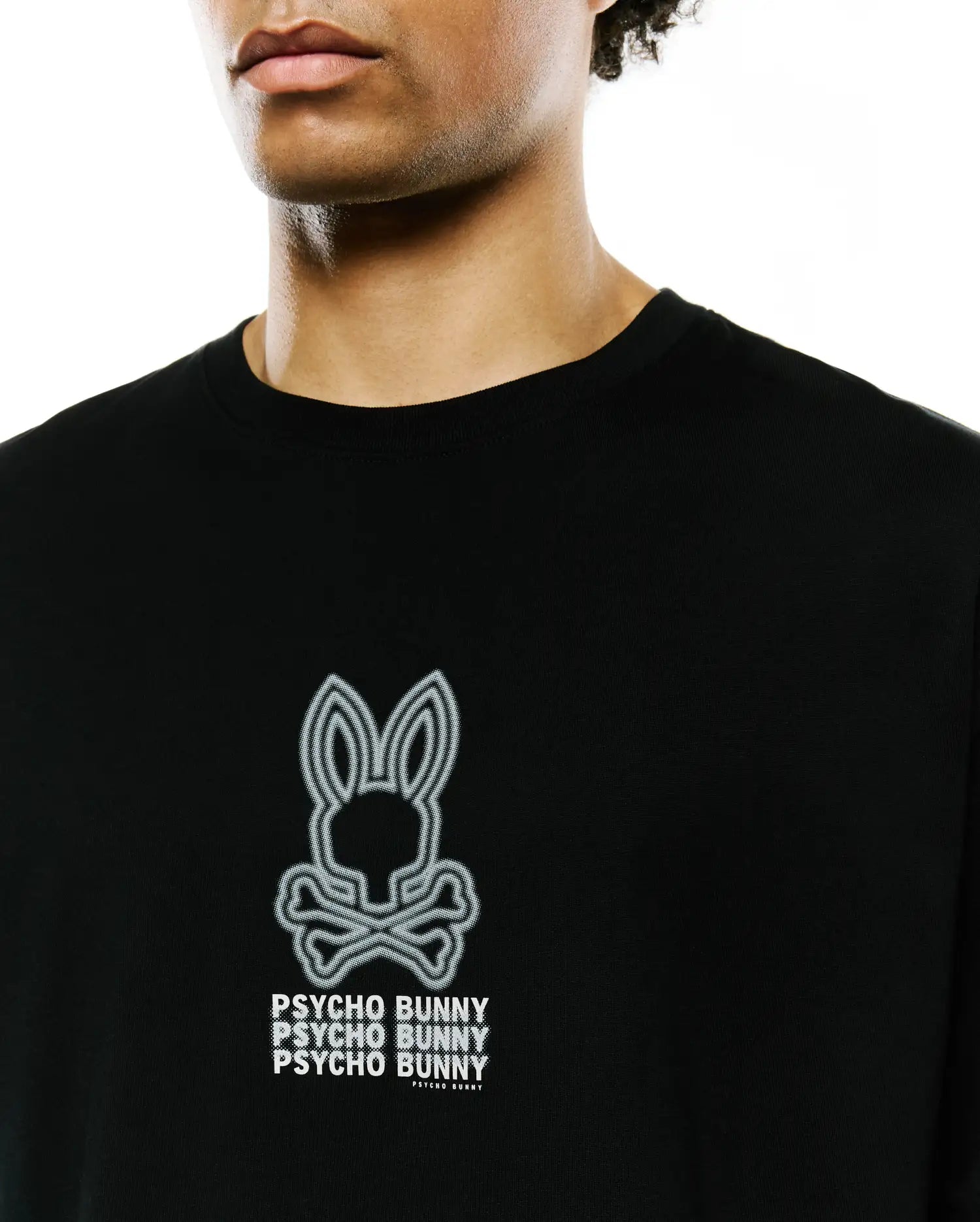 Psycho Bunny Men's Tees Alex Pima Cotton Back Graphic Tee t-shirt nera