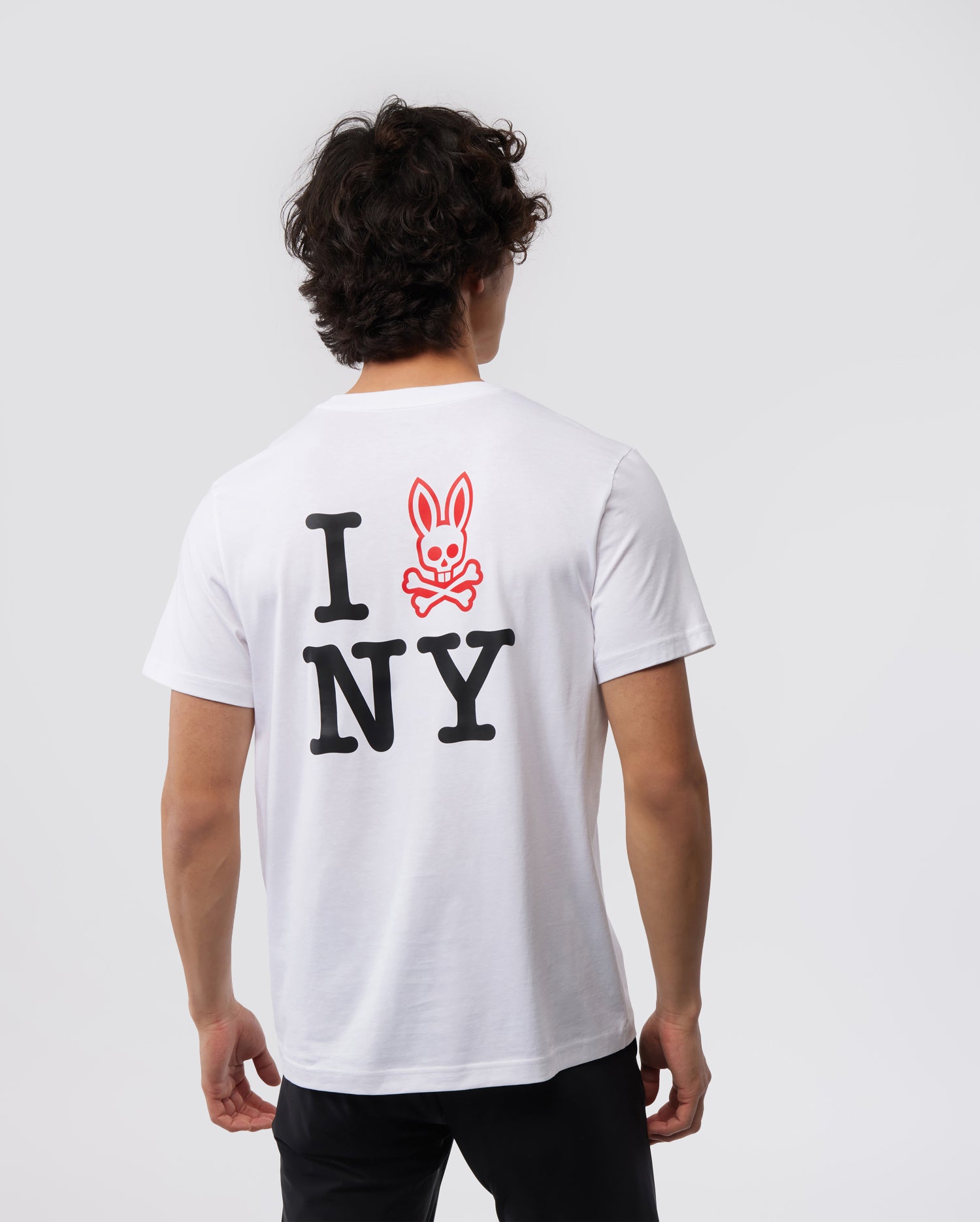 Psycho Bunny Men's Tees New York Tee B6U554W1PC T-shirt bianca in cotone Pima