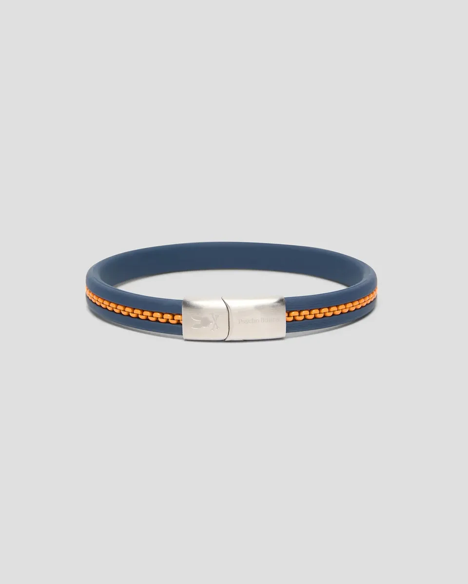 Psycho Bunny Accessories Link MO1700051 bracciale arancione silicone