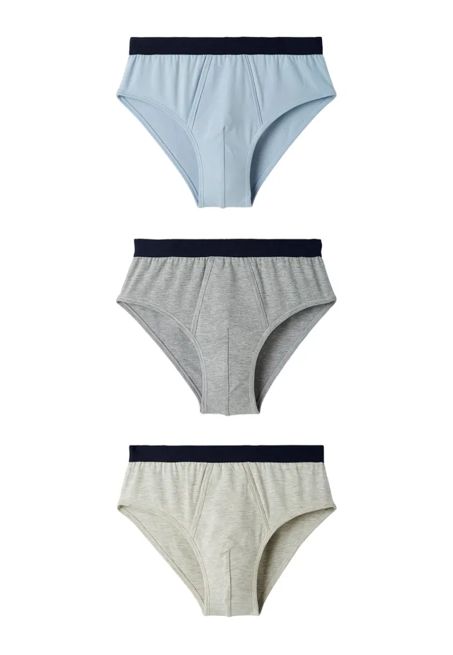 Damart Biancheria intima Set di 3 slip aperti da uomo beige grigio S
