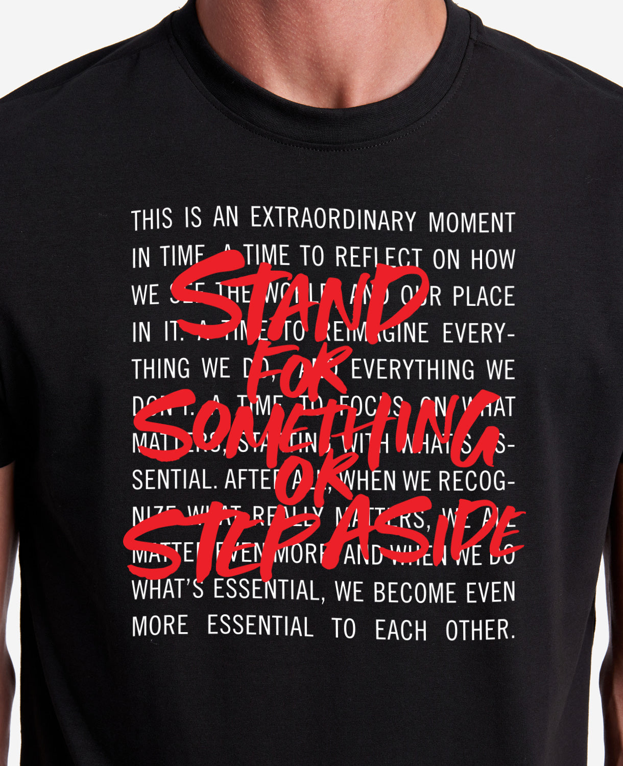 Kenneth Cole Reaction Clothing Site Exclusive Stand For Something T-Shirt maglietta nera