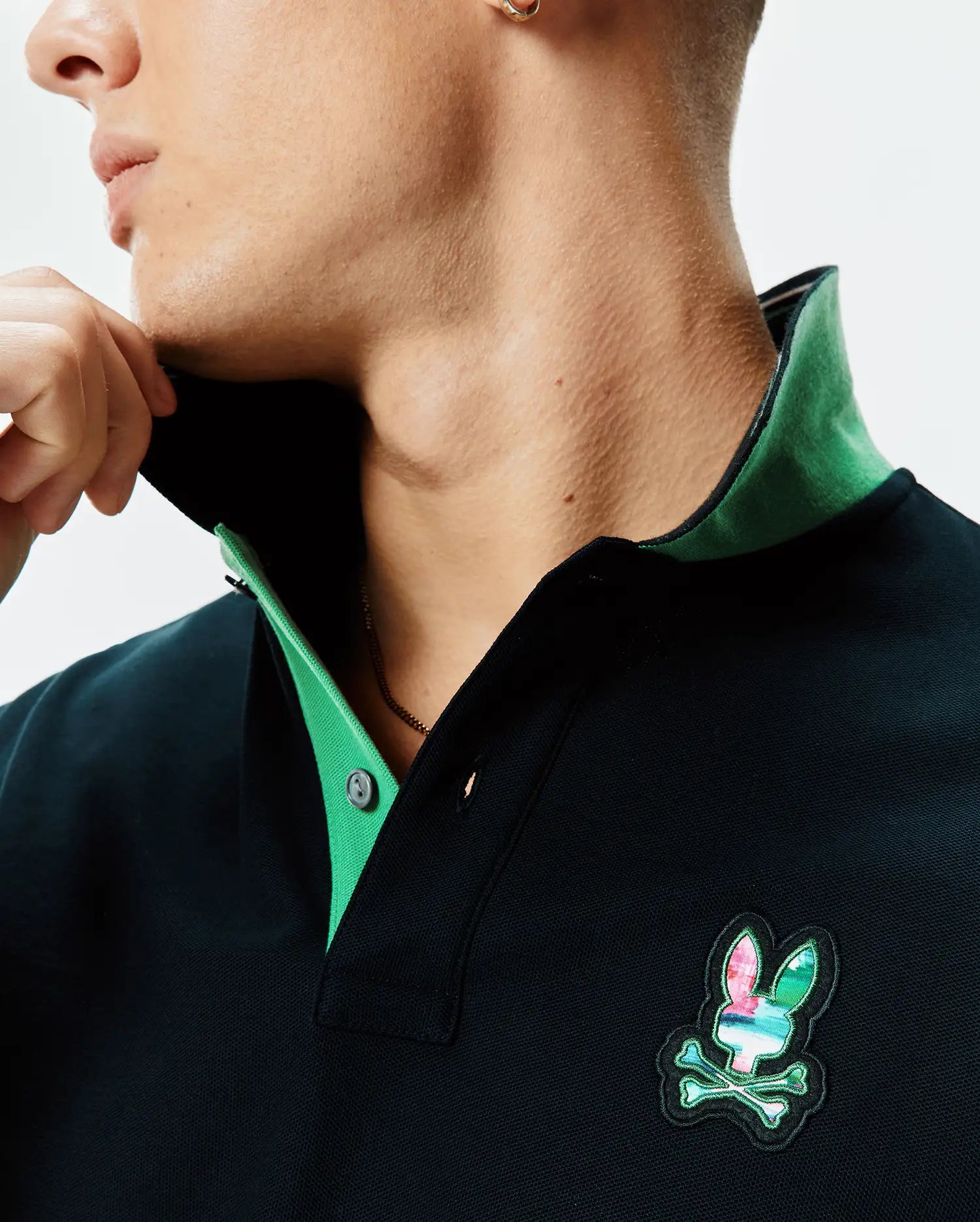 Psycho Bunny Men's Polos Nate Pique Polo Polo Black