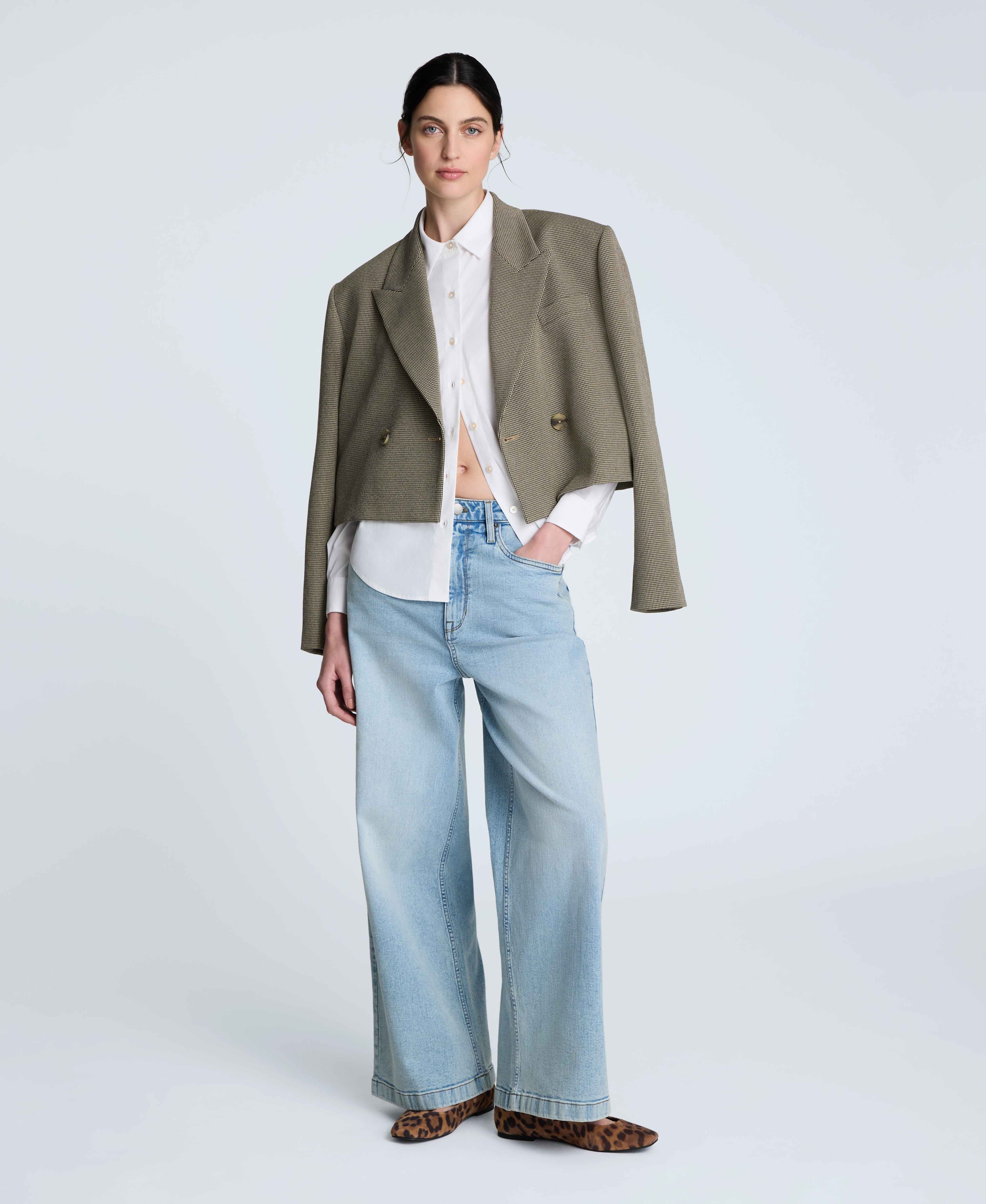 Kenneth Cole Reaction Clothing Poplin Button Front Shirt camicia bianca
