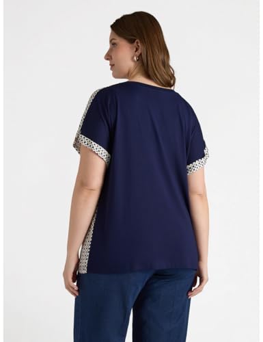 Fiorella Rubino Top e t-shirt T-Shirt bimaterica Fantasia Optical micro pois