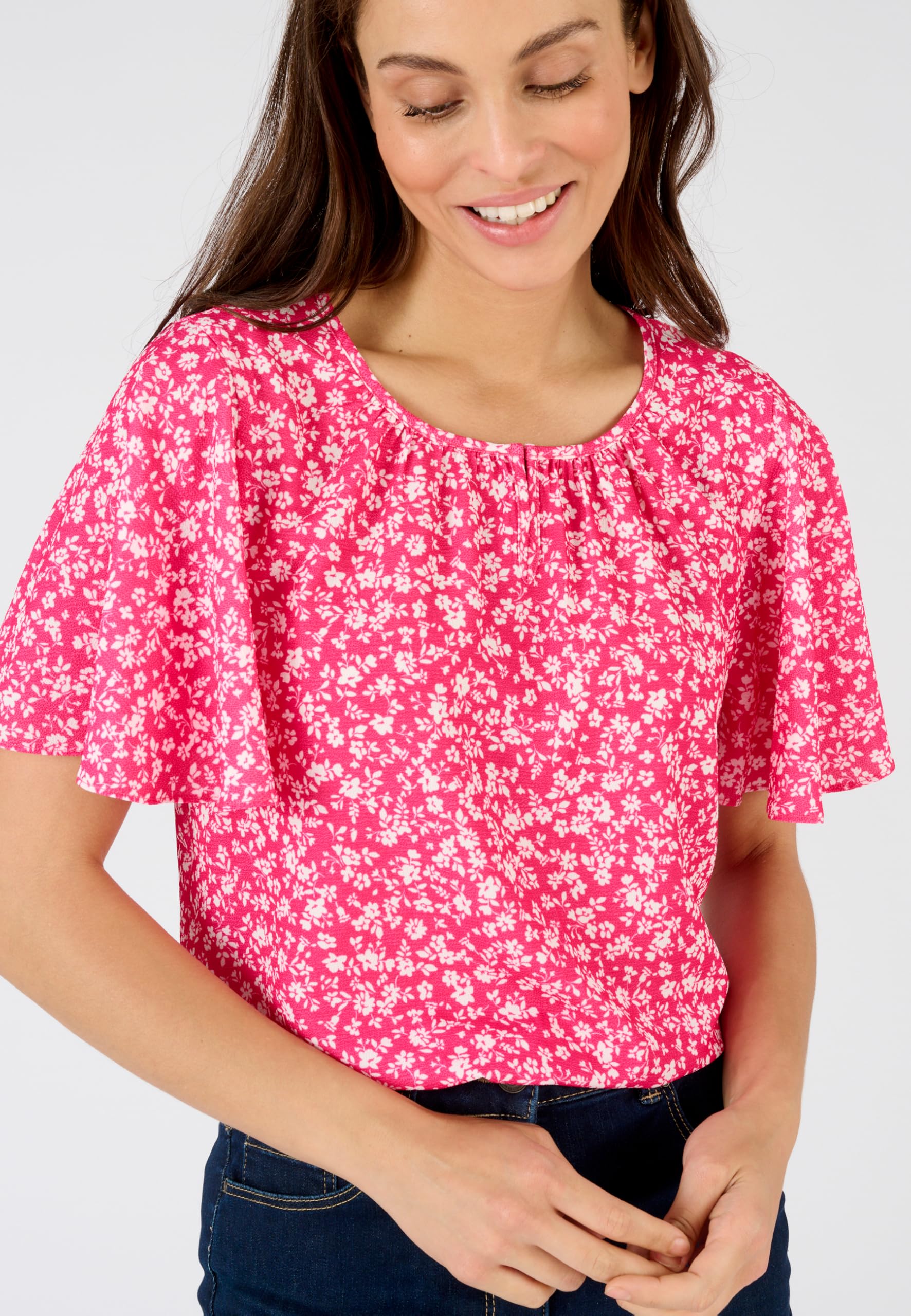 Damart Prêt-à-porter Blusa Crêpe rilegata rosa donna