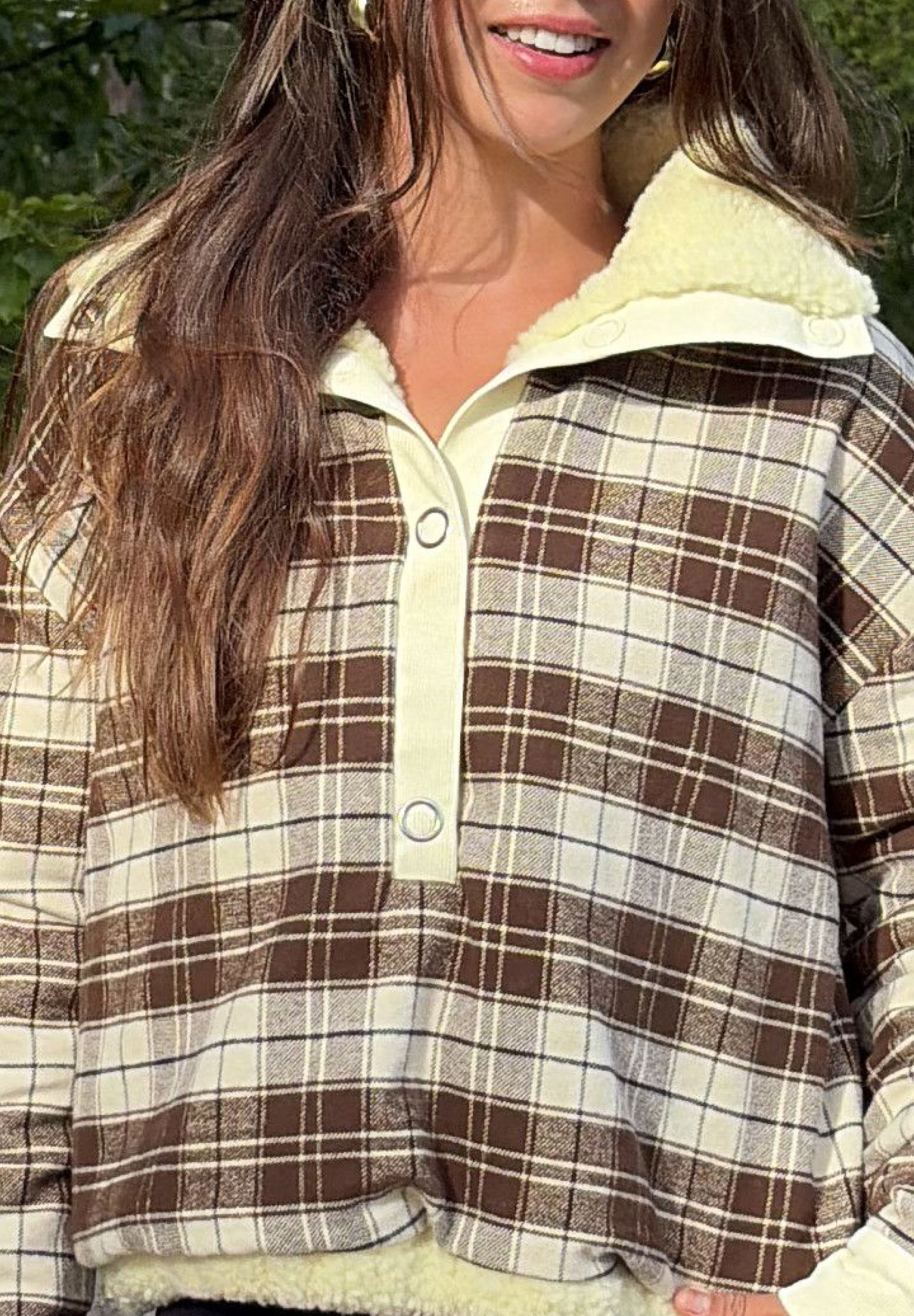 House Of Sunny Womens Tops Teddy Fleece Pullover felpa gialla sherpa